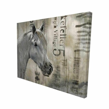 FONDO 16 x 20 in. Rustic White Horse-Print on Canvas FO3340446